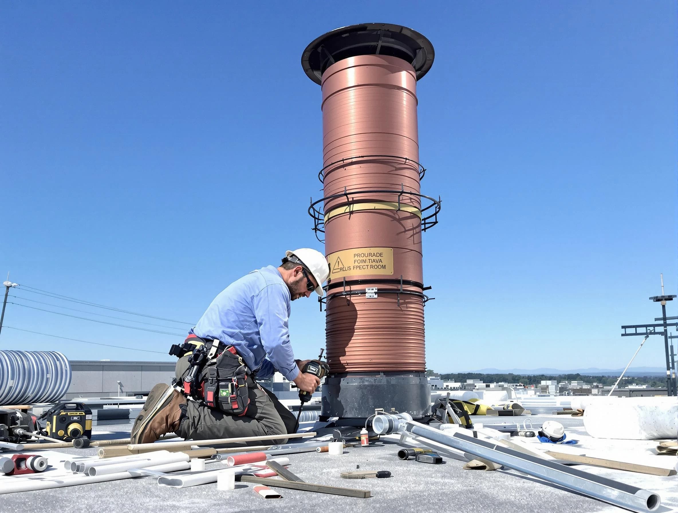 Installed chimney liner by Linden Chimney Sweep in Linden, NJ