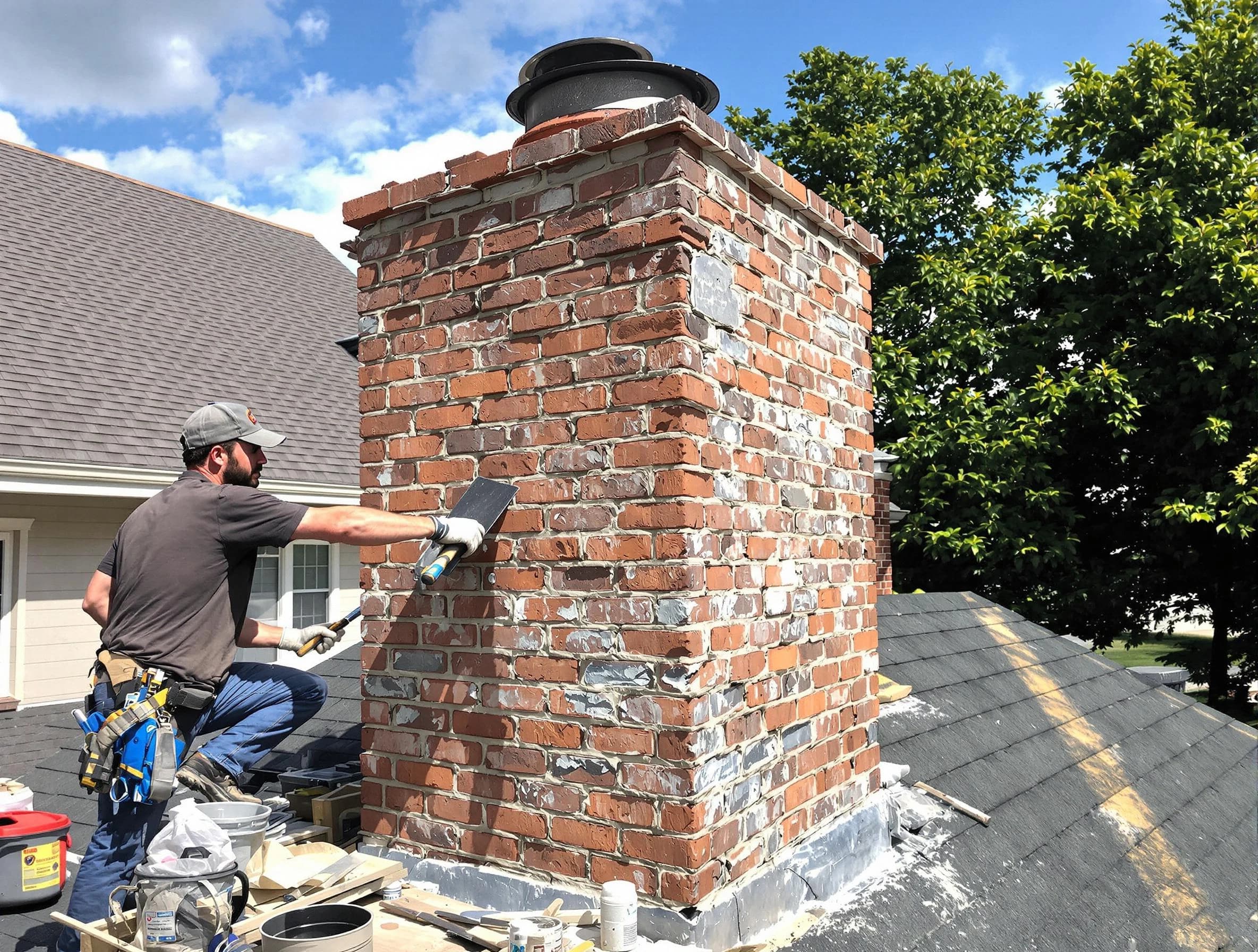 Completed chimney rebuild by Linden Chimney Sweep in Linden, NJ