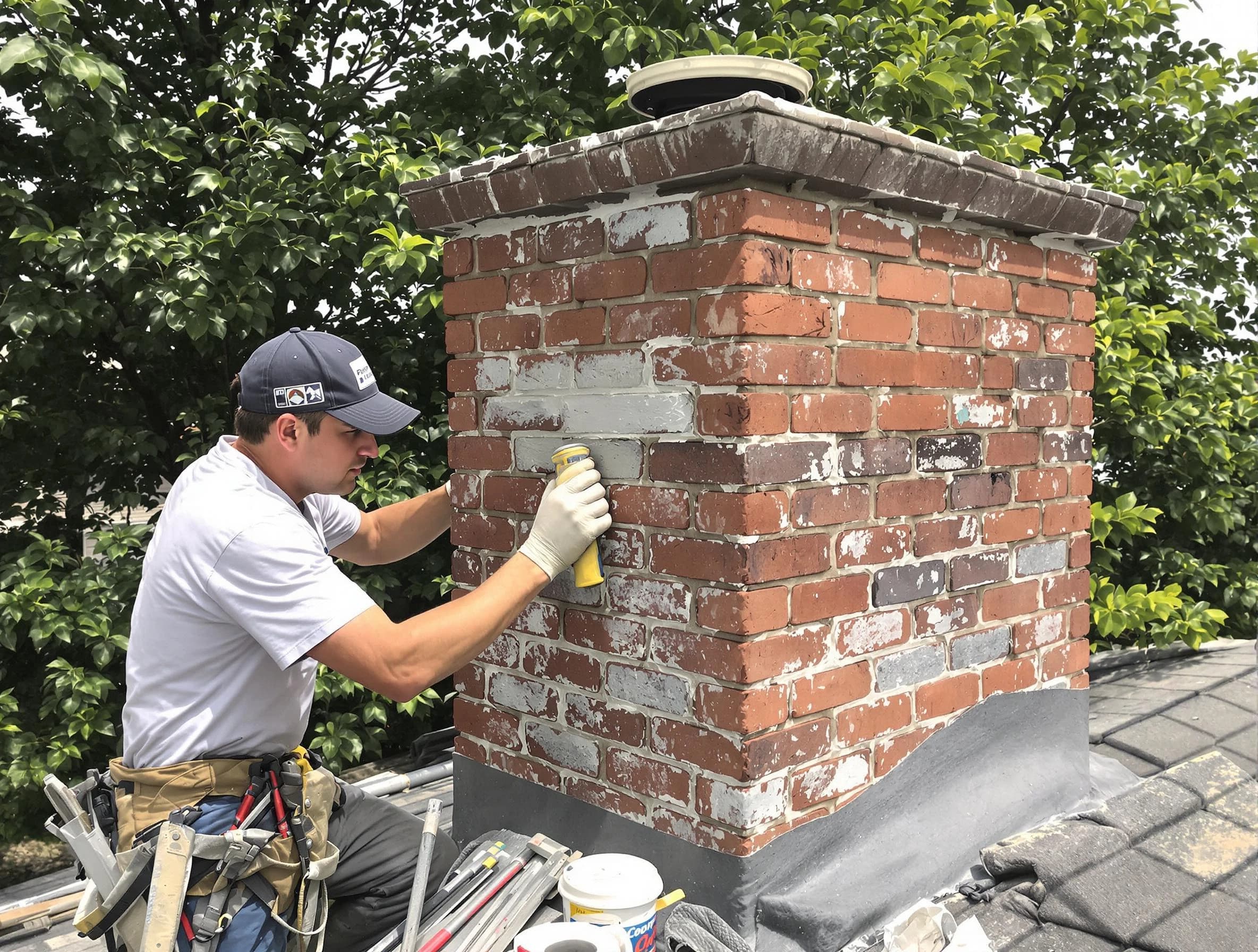 Linden Chimney Sweep restoring an aging chimney in Linden, NJ