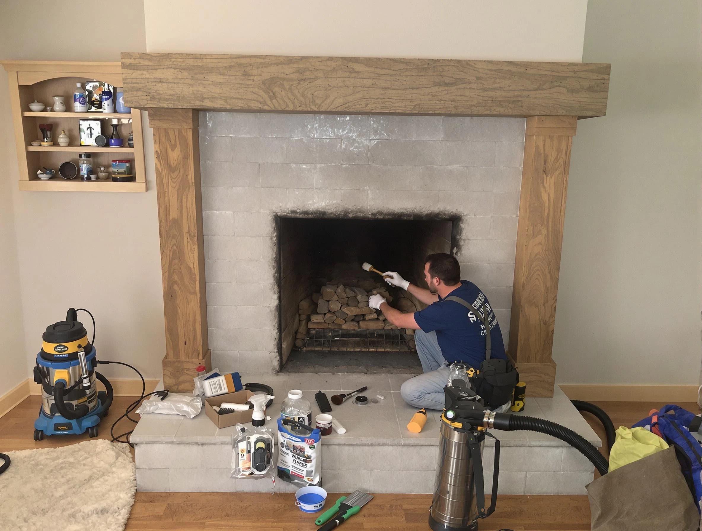 Detailed creosote removal process by Linden Chimney Sweep in Linden, NJ