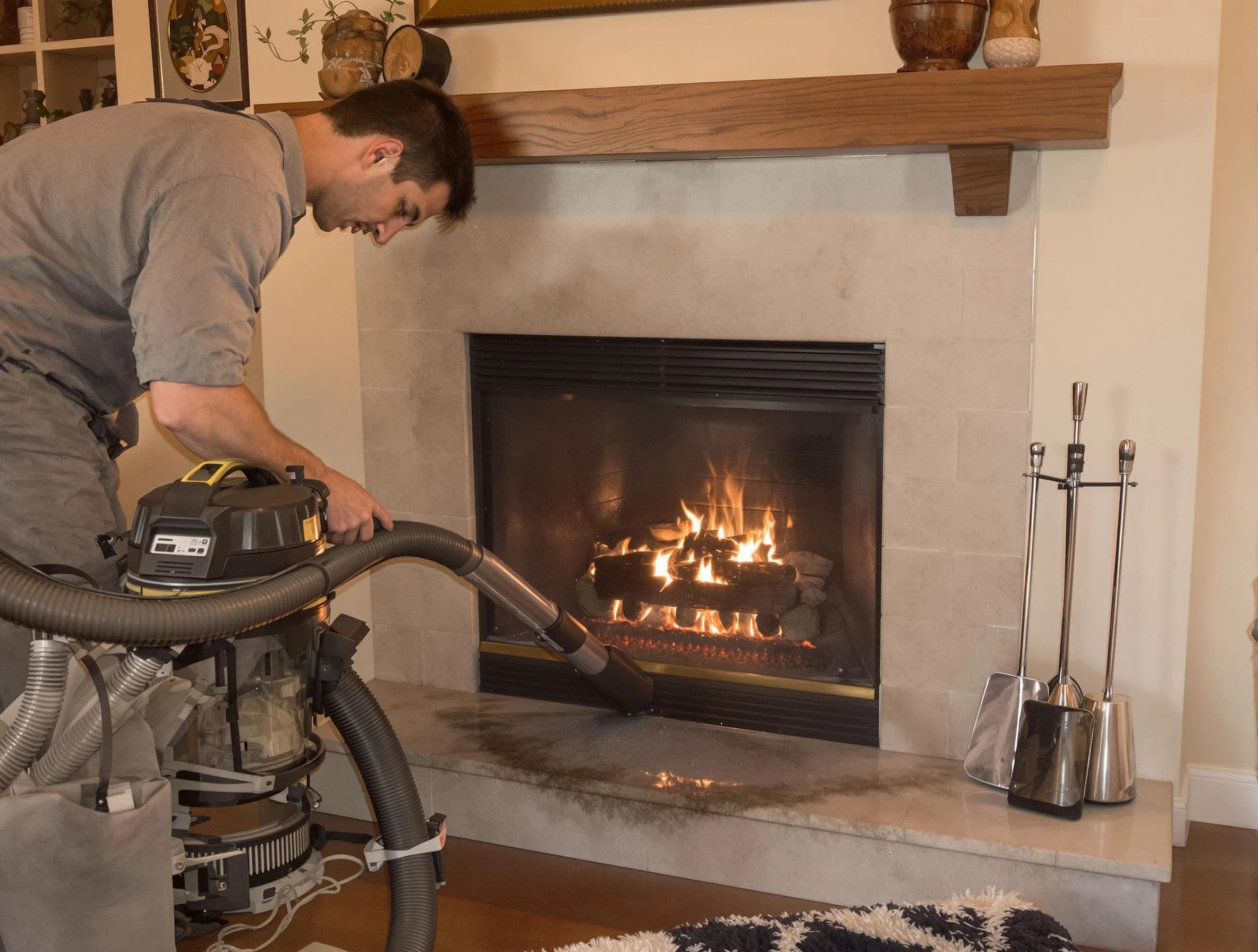 Routine fireplace upkeep by Linden Chimney Sweep in Linden, NJ