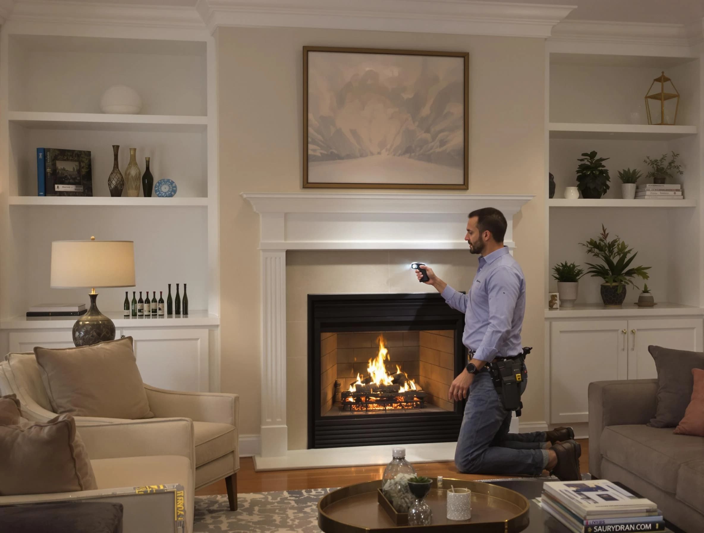 Linden Chimney Sweep conducting a fireplace safety inspection in Linden, NJ