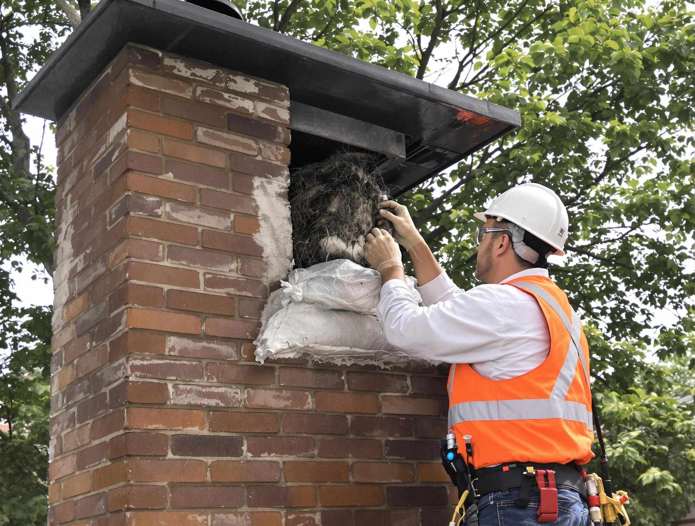 Humane removal of debris and animals by Linden Chimney Sweep in Linden, NJ