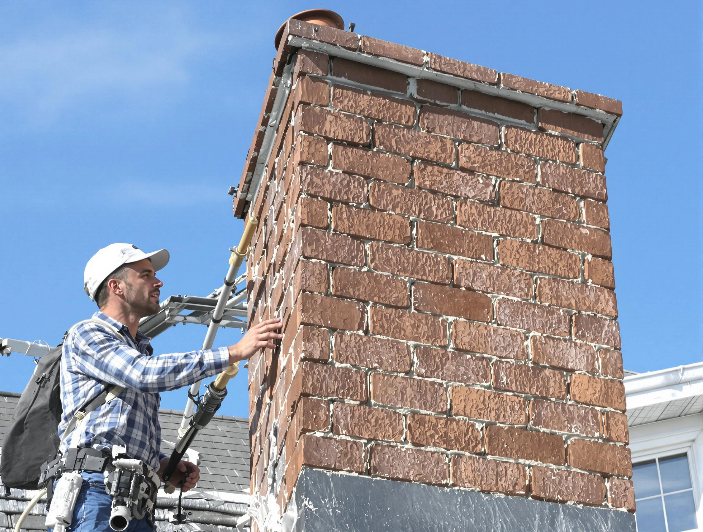 Brickwork for a chimney rebuild by Linden Chimney Sweep in Linden, NJ