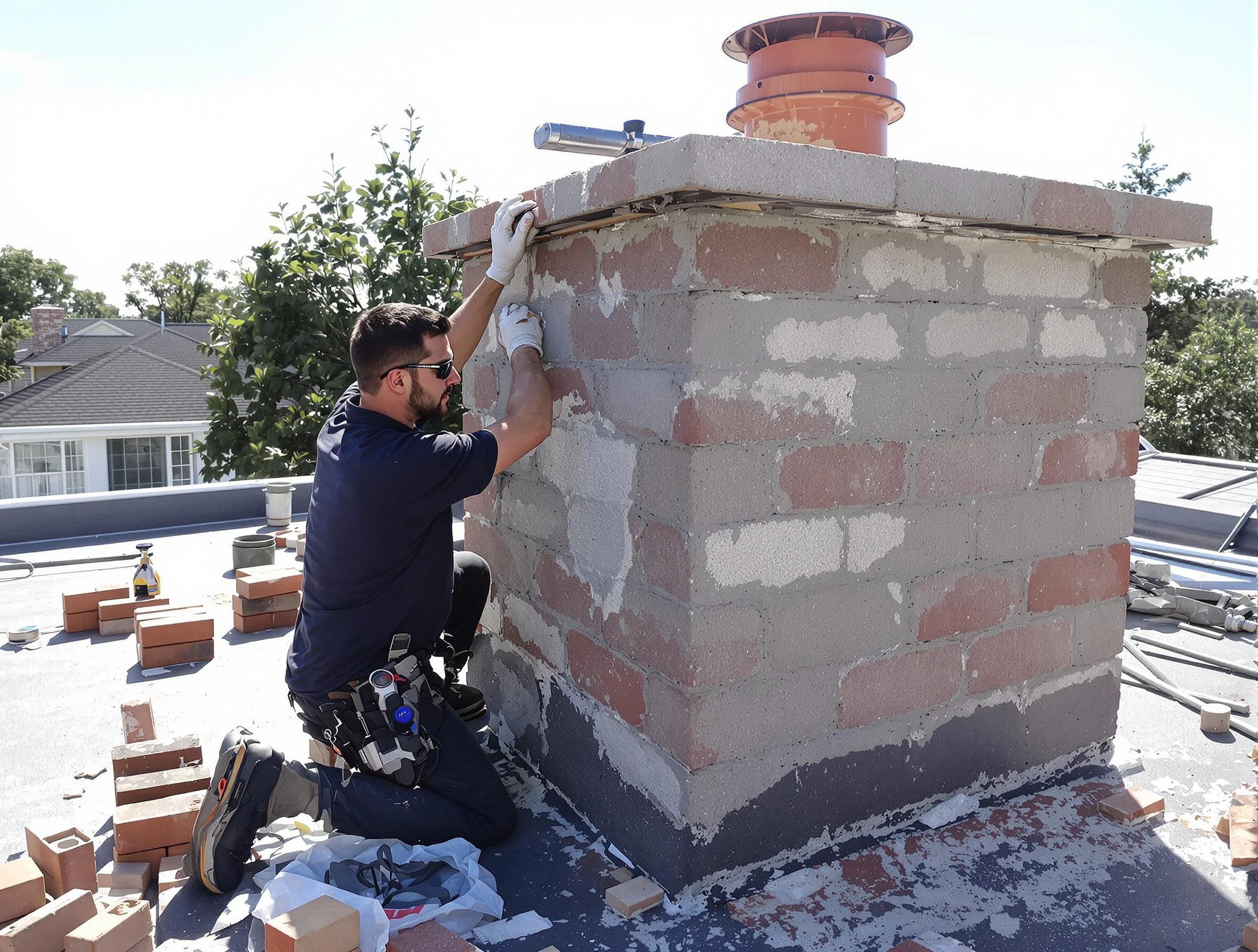 Advanced chimney repair process by Linden Chimney Sweep in Linden, NJ