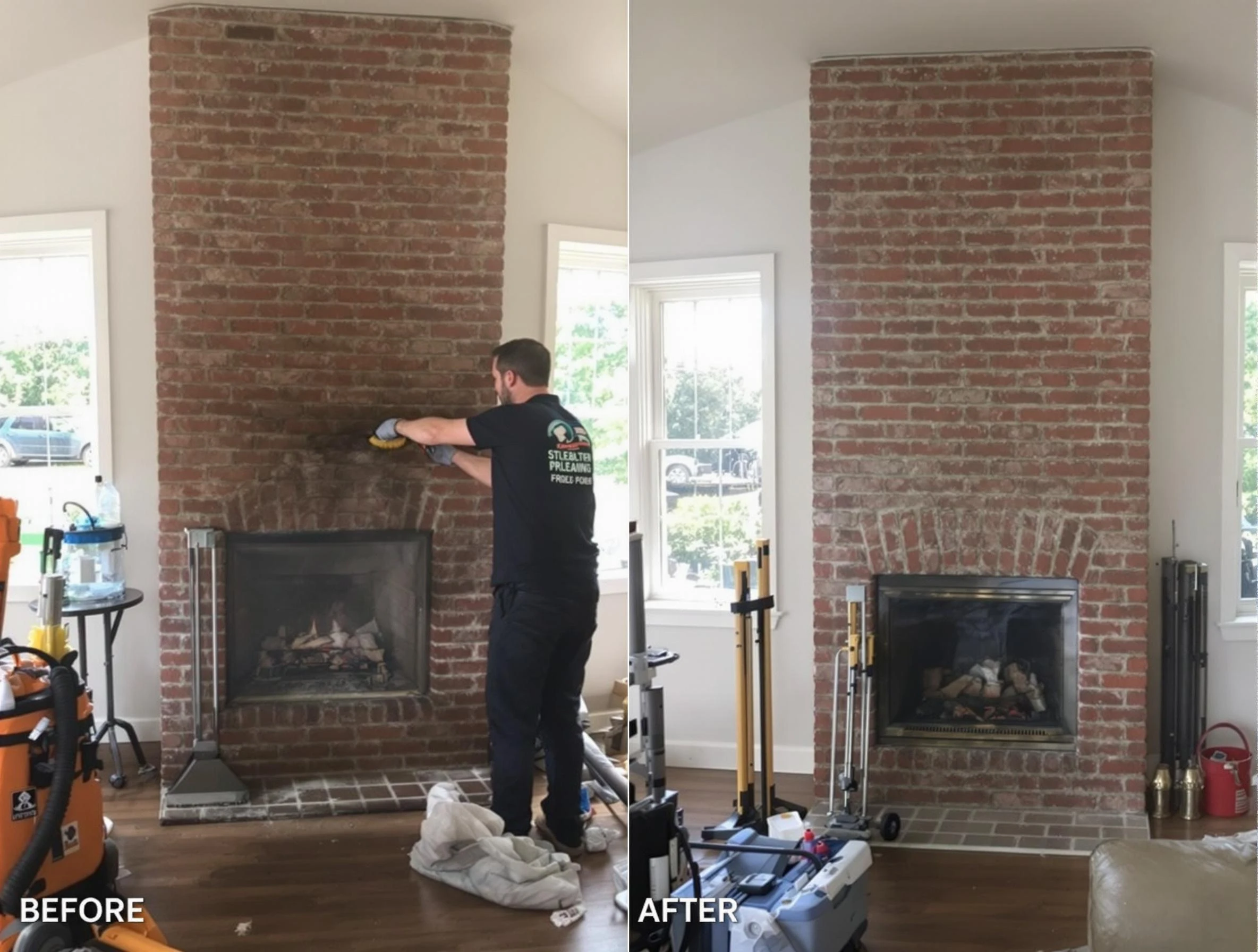 Finished chimney sweeping service by Linden Chimney Sweep in Linden, NJ