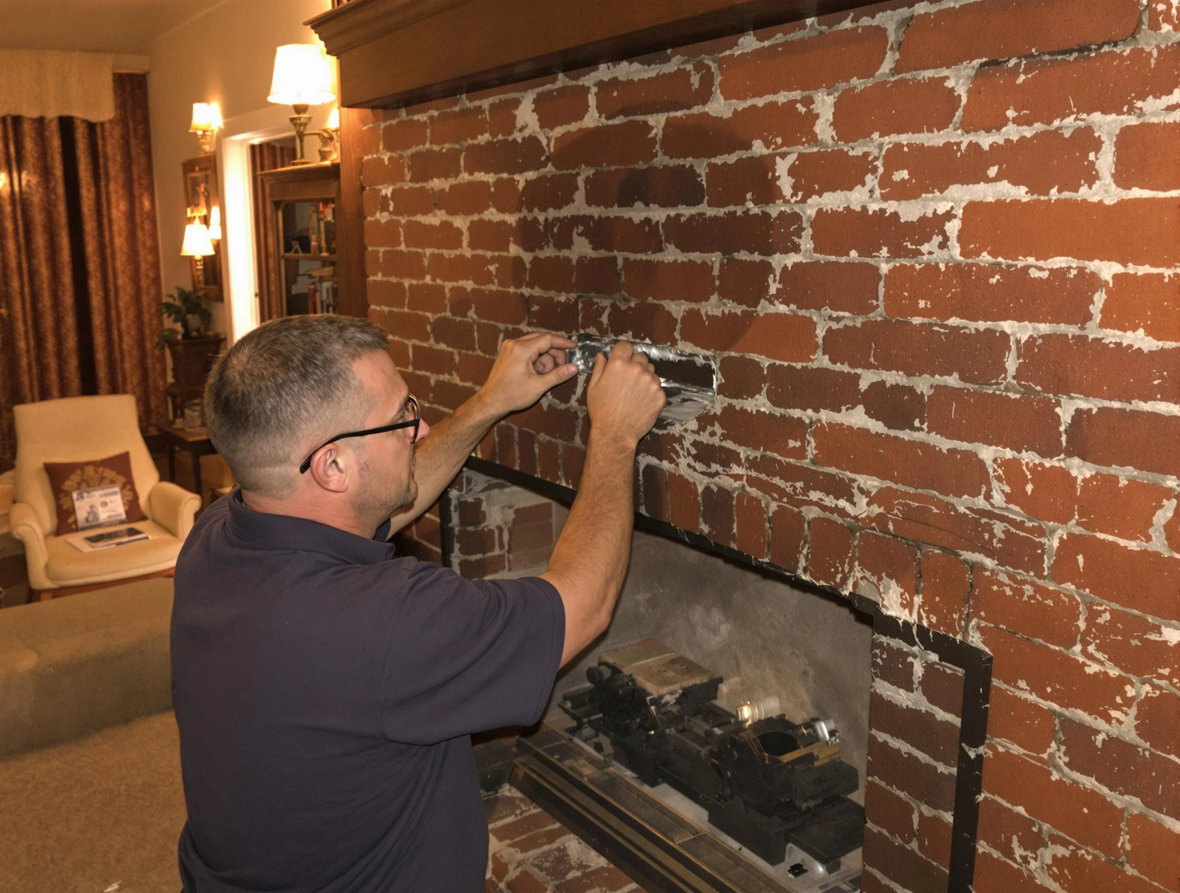 Linden Chimney Sweep expert fixing a fireplace in Linden, NJ
